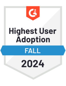 G2 Badge Highest User Adoption Fall 2024