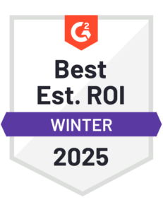 Best Est. ROI G2 Badge Winter 2025