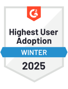 Highest User Adoption G2 Badge Winter 2025